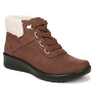 Bzees Garner Machine Washable Shearling Ankle Bootie Sepia 11 NWT IN BOX